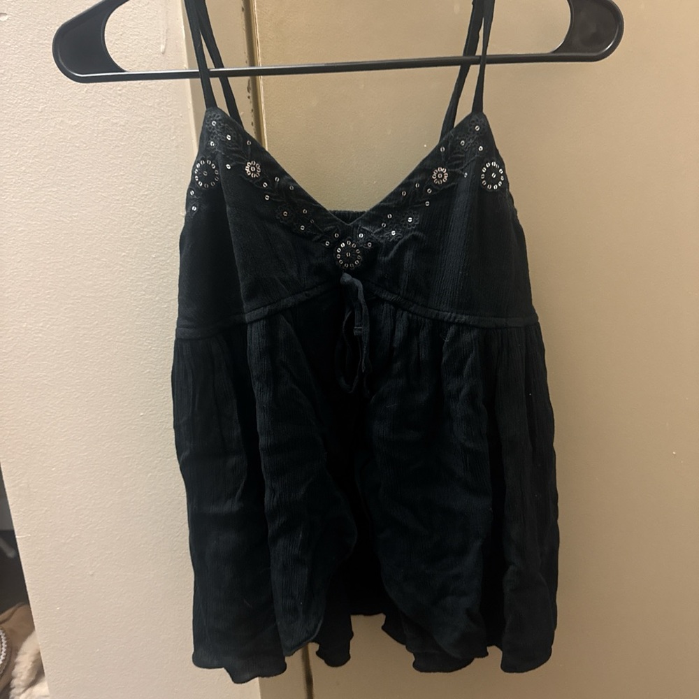 Black Embellished Women's Top